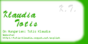 klaudia totis business card